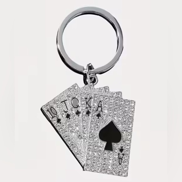 Accessories - Silver Playing Card Keychain